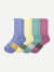 Youth Marl Calf Sock 4-Pack - Blue Glow Mix L [9085]