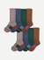 Men's Merino Wool Blend Calf Sock 8-Pack - Forest Navy Mix L