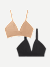 Women's Seamless Triangle Bralette 2-Pack - Sahara Sand x Black L