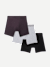 Men's Cotton Modal Blend Boxer Brief - Classic Fly 3-Pack - Dark Plum Mix L [8470]