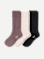 Women's Merino Rib Cashmere Blend Calf Sock 3-Pack - Neutrals Mix