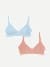 Women's No Show Plunge Bralette 2-Pack - Glacier Blue x Coco Plum L