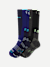 Men's Mid-Cushion Merino Wool Blend Ski & Snowboard Sock 2-Pack - Cosmic Night Mix L 
