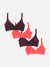 Women's No Show Plunge Bralette 4-Pack - Heirloom Red x All Spice L
