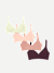 Women's No Show Plunge Bralette 4-Pack - Light Meringue Neutral Mix L