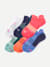 Women's Running Ankle Sock 6-Pack - navy peach mix