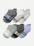 Toddler Tri-Block Gripper Ankle Sock 6-Pack - mixed L [10325]