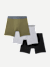 Men's Cotton Modal Blend Boxer Brief 6" 3-Pack - Moss Grey Black Mix L