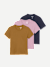 Women's Pima Cotton Slim Crew Neck 3-Pack - Mauve Canteen Navy Mix L