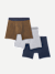 Men's Cotton Modal Blend Boxer Brief 3-Pack - Canteen Stripe Grey Navy Mix L
