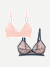 Womenâ€™s SoftMesh Bralette 2-Pack - Pebble Floral x Shell Pink L