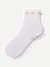 Lightweight Rosette Quarter Socks - White L [9368]