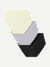 Women's No Show High Rise Brief 3-Pack - Nimbus Meringue Black Mix L