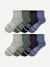 Men's Merino Wool Blend Quarter Sock 8-Pack - Glacier Haze Mix L