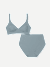 Womenâ€™s No Show Plunge Bralette + High Rise Brief Pack - Sea Storm L