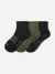 Merino Wool Blend Roll Top Gripper House Sock 3-Pack - Charcoal Olive Mix