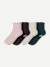 Women's Ruffle Rib Quarter Sock 4-Pack - pink sand mix L [10208]