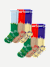 Youth Full-Cushion Merino Wool Blend Ski & Snowboard Sock 6-Pack - Lava Blue Mix L