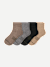 Merino Modern Rib Quarter Socks - grey taupe mix L [10592]
