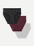 Women's Seamless Brief 3-Pack - Black Shimmer Grey Burgundy Mix L