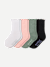 Ruffle Rib Calf Socks - pink sage mix L [10605]