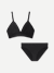 Women's Seamless Triangle Bralette + Bikini - Black L
