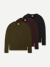 Men's Merino Wool Blend Crew Neck Long Sleeve T-Shirt 3-Pack - Green Olive Mix L