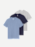 Men's Pima Cotton Crew Neck T-Shirt 3-Pack - Blue Smoke MIx L