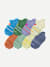 Junior Ankle Sock 8-Pack - jade blue floral mix L