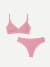 Womenâ€™s No Show Plunge Bralette + Thong Pack - Dried Rose L