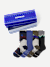 Men's Merino Wool Blend Calf Sock 4-Pack Gift Box - navy skier mix L [10295]