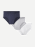 Men's Cotton Modal Blend Flyless Brief 3-Pack - White Navy Mix