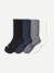 Modern Rib Calf Sock 4-Pack - White Black Mix L