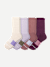 Women's Merino Wool Blend Calf Sock 4-Pack - Cocoa Purple Mix L [8677]