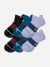 Women's Merino Wool Blend Athletic Ankle Sock 6-Pack - Black Teal Mix