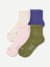 Modern Rib Quarter Socks - ecru pink mix L [9918]