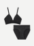 Seamless Triangle Bralette + Brief - Black Shimmer L