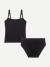 Women's Built-In Bra Seamless Cami + Brief Pack - Black L