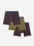 Men's Cotton Modal Blend Boxer Brief 6" 3-Pack - Olive Spice Mix L