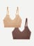 Women's Seamless Scoop Bralette 2-Pack - Sandcastle x Hickory L