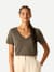 Pima Cotton V-Neck T-Shirt - Oak Moss WO1 [8738]