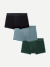 Men's Cotton Modal Blend Trunk 3-Pack - Green Fog Grey Mix L