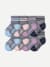 Toddler Gripper Calf Sock 8-Pack Pink Logwood Mix L