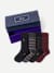 Men's Dress Calf Sock 4-Pack Gift Box - Navy Dog Mix L [10265]