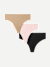 Women's Seamless Thong 3-Pack - Pink Black Sand Mix L
