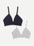 Women's Seamless Triangle Bralette 2-Pack - Varsity Grey Heather x Midnight Navy L