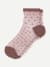 Women’s Sheer Polka Dot Quarter Socks - mineral purple L [10377]