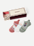 Women's Holiday Ankle Sock 3-Pack Gift Box - pink sage mix L [10222]