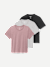 Women's Pima Cotton Crew Neck T-Shirt 3-Pack - Mauve Grey Black Mix L