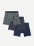 Men's Cotton Modal Blend Boxer Brief 6" 3-Pack - Navy Print Mix L